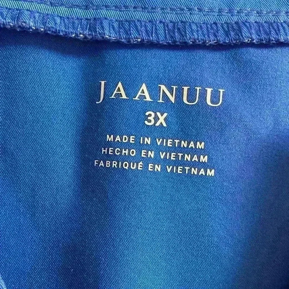 Jaanuu scrubs top royal blue v neck three front pockets 3X - Picture 5 of 6